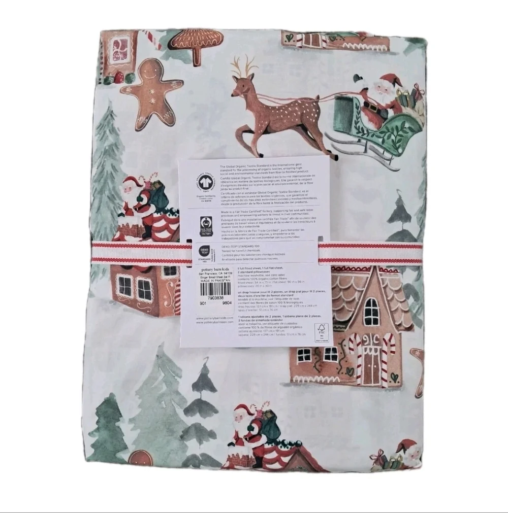 Pottery Barn Gingerbread Organic Sheet Set